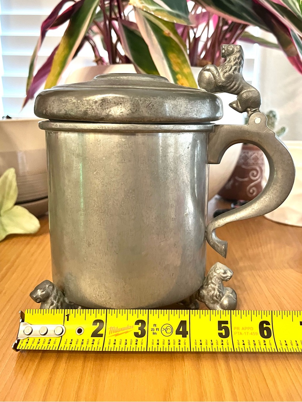 Vesttinn Vintage Pewter 3 Footed Beer Stein - Picture 7 of 9